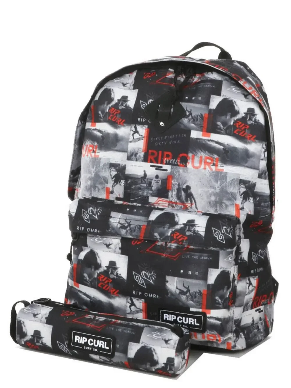Rip Curl Dome 18L Backpack Bag With Pencil Case in Black/Grey